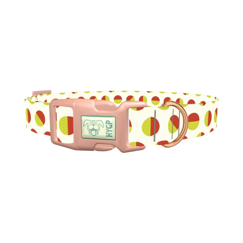 Geometric Polka Dot Dog Collar - plastic rose gold