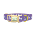 Purple Unicorn Fantasy Dog Collar - plastic gold