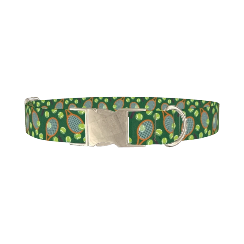 Tennis Sport Dog Collar - metal silver