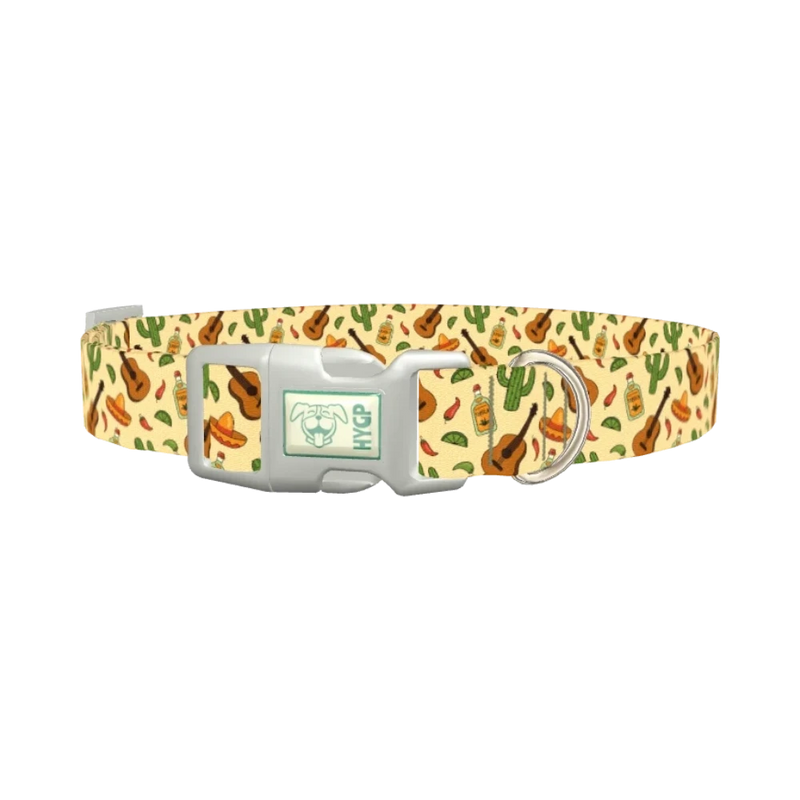 Mexican Fiesta Dog Collar - plastic silver