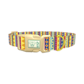 Geometric Stripe Dog Collar - plastic gold