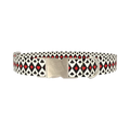 Card Suit Pattern Dog Collar - metal silver