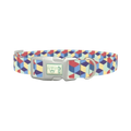 Geometric Retro Dog Collar - plastic silver