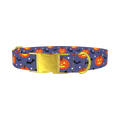 Pumpkin Bat Halloween Dog Collar - metal gold