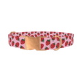 Pink Strawberry Dog Collar - metal rose gold