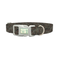 Brown Green Camo Dog Collar - plastic silver