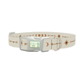 Geometric Moon Phase Dog Collar - plastic silver