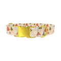 Mushroom and Daisy Dog Collar - metal gold