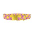 Yellow Duck Heart Dog Collar - metal gold