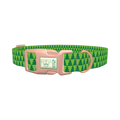 Green Christmas Tree Pattern Dog Collar - plastic rose gold