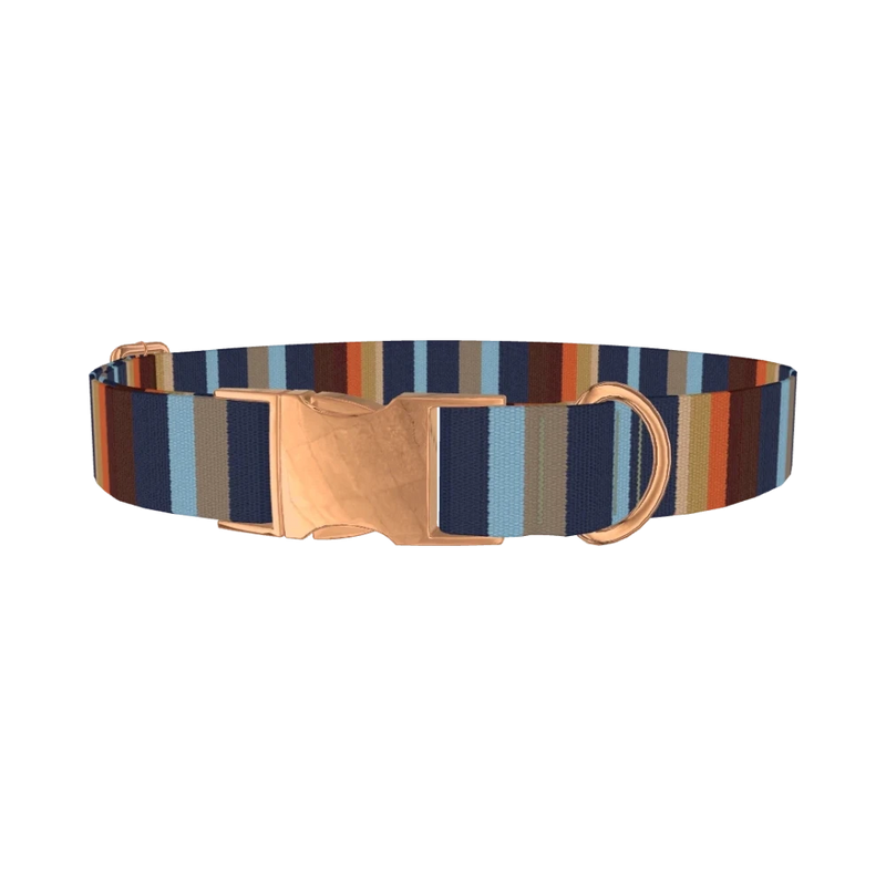 Striped Geometric Dog Collar - metal rose gold