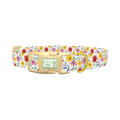 Floral Flower Dog Collar - plastic gold