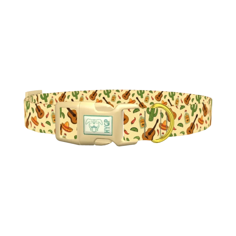 Mexican Fiesta Dog Collar - plastic gold