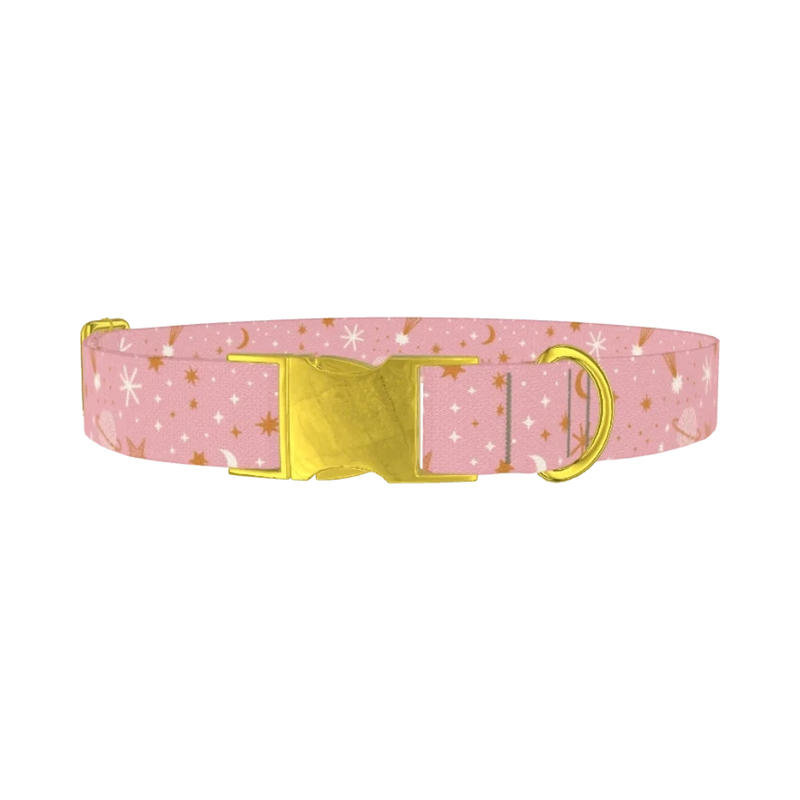 Cosmic Starry Dog Collar - metal gold