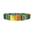 Woven Stripe Dog Collar - metal gold
