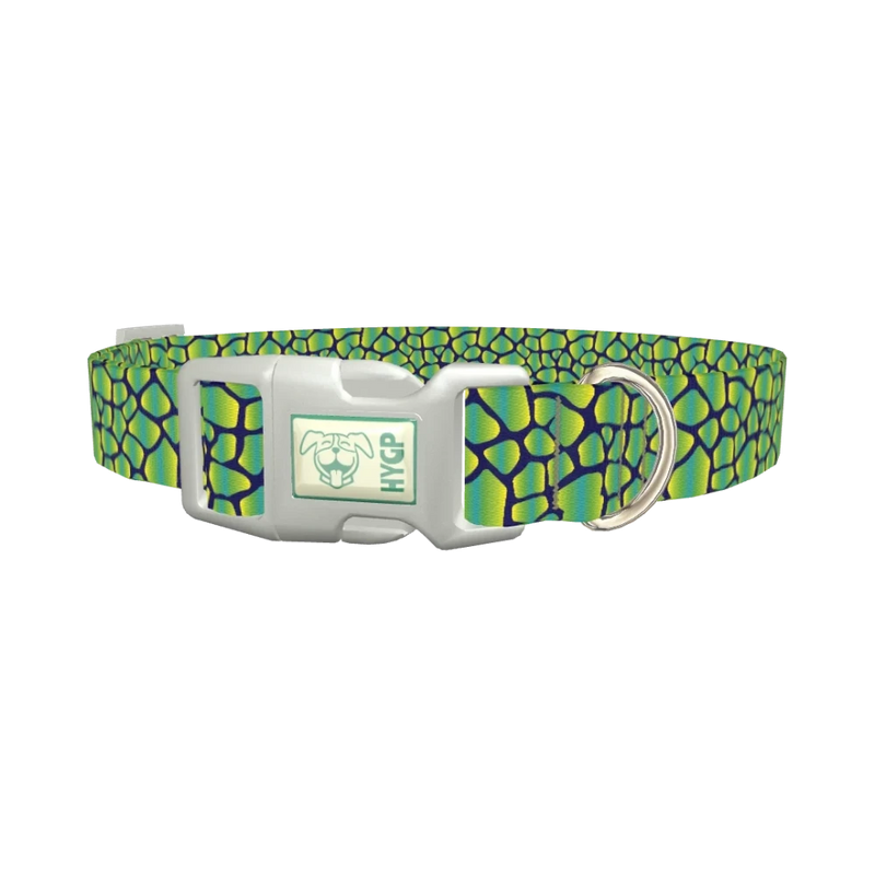 Geometric Animal Print Dog Collar - plastic silver