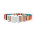 Striped Woven Dog Collar - plastic rose gold