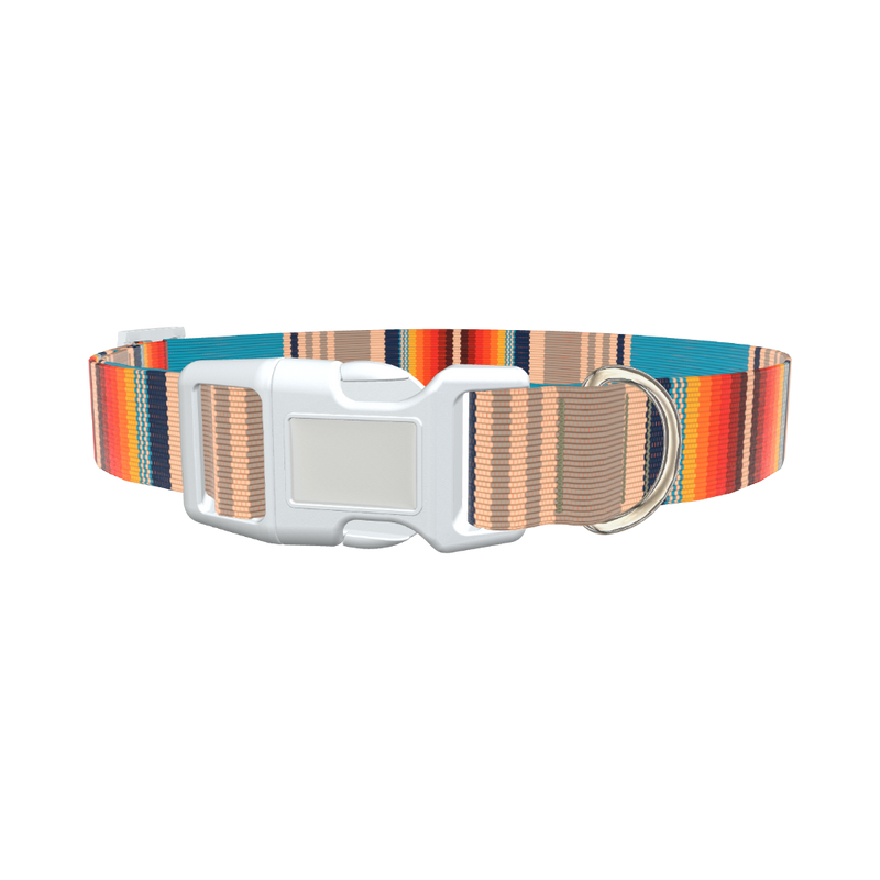 Striped Woven Dog Collar - plastic rose gold