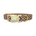 Brown Geometric Tribal Dog Collar - plastic gold