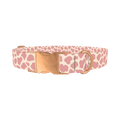 Pink Giraffe Print Dog Collar - metal rose gold