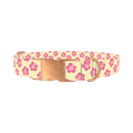 Floral Hibiscus Dog Collar - metal rose gold