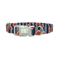 Football Stripes Dog Collar - plastic silver