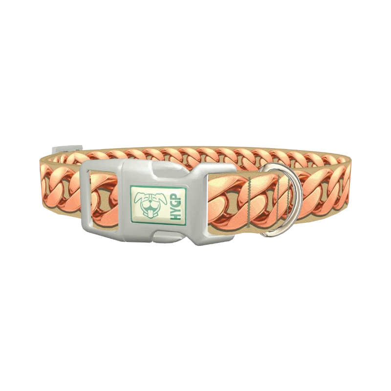 Rose Gold Chain Dog Collar - plastic silver
