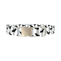 Striped Bat Halloween Dog Collar - metal silver