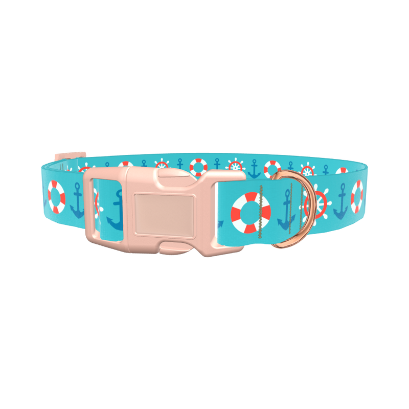 Nautical Anchor Dog Collar - plastic gold