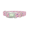 Watercolor Floral Dog Collar - plastic silver