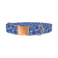 Floral Cornflower Dog Collar - metal rose gold