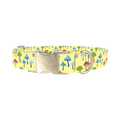 Colorful Mushroom Forest Dog Collar - metal silver