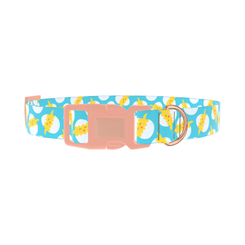 Easter Chick Dog Collar - plastic rose gold