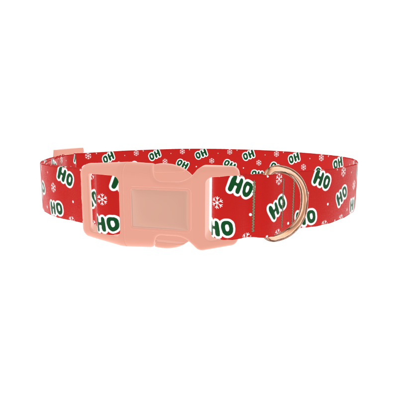 Ho Ho Snowflake Dog Collar - plastic rose gold