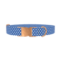 Blue Dot Pattern Dog Collar - metal rose gold
