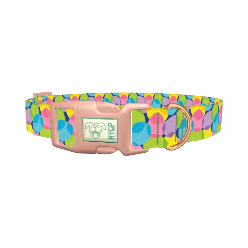 Bright Easter Egg Dog Collar - plastic rose gold