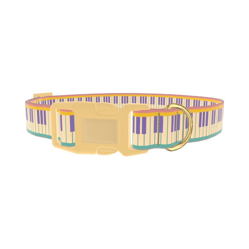 Piano Key Dog Collar - plastic gold