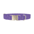 Purple Bow Pattern Dog Collar - metal silver