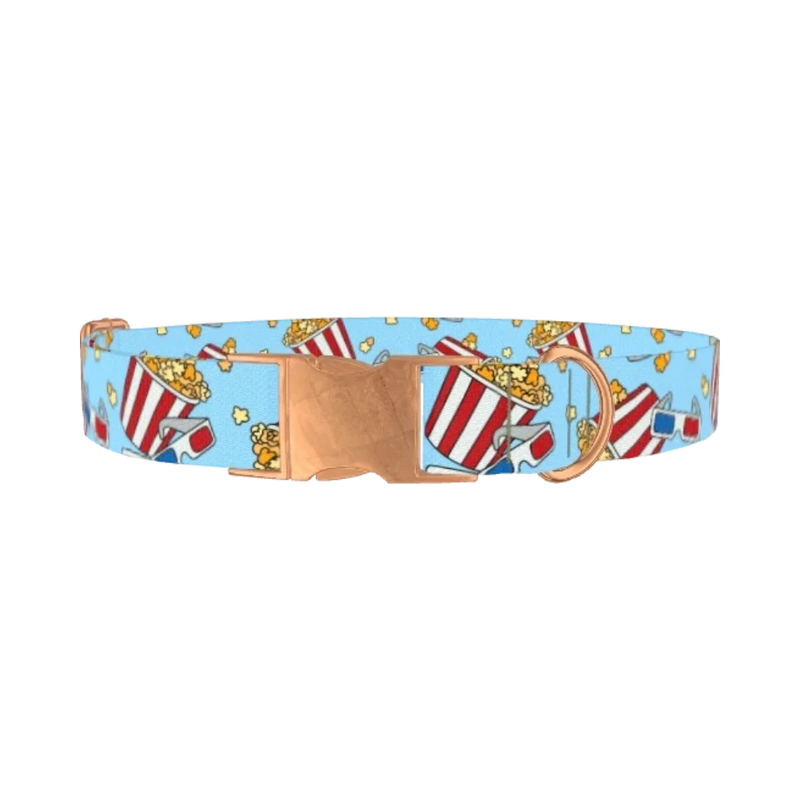 Geometric Chessboard Dog Collar - metal rose gold