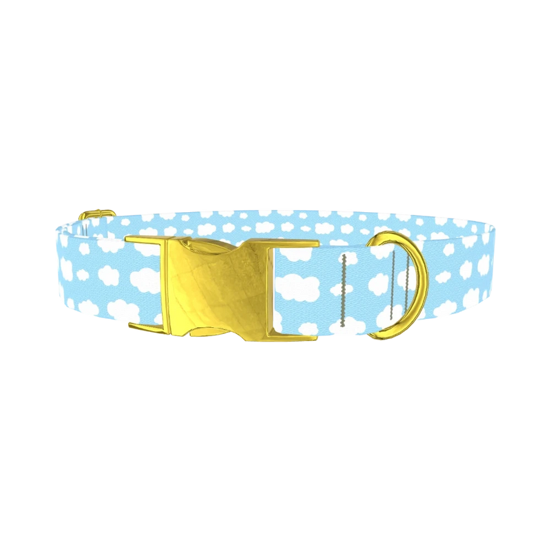 Cloud Pattern Dog Collar - metal gold