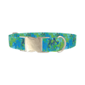 Abstract Camouflage Dog Collar - metal silver