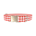 Geometric Plaid Dog Collar - metal gold