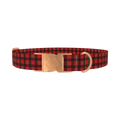 Christmas Plaid Dog Collar - metal rose gold
