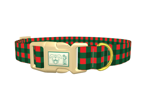Plaid Green Dog Collar