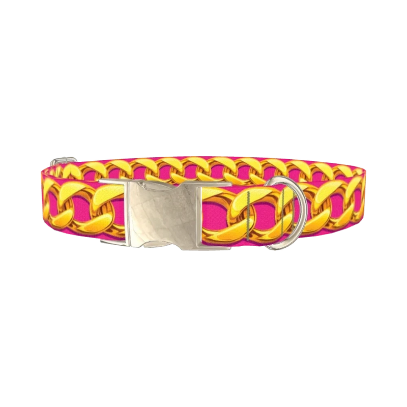 Gold Chain Dog Collar - metal silver