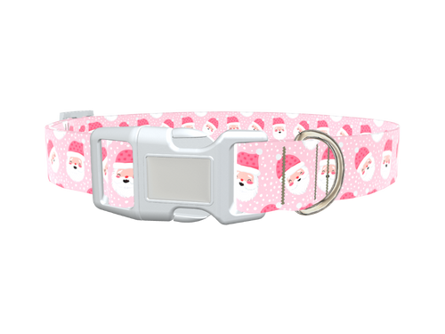 Pink Santa Pattern Dog Collar
