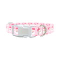 Pink Santa Pattern Dog Collar - plastic gold