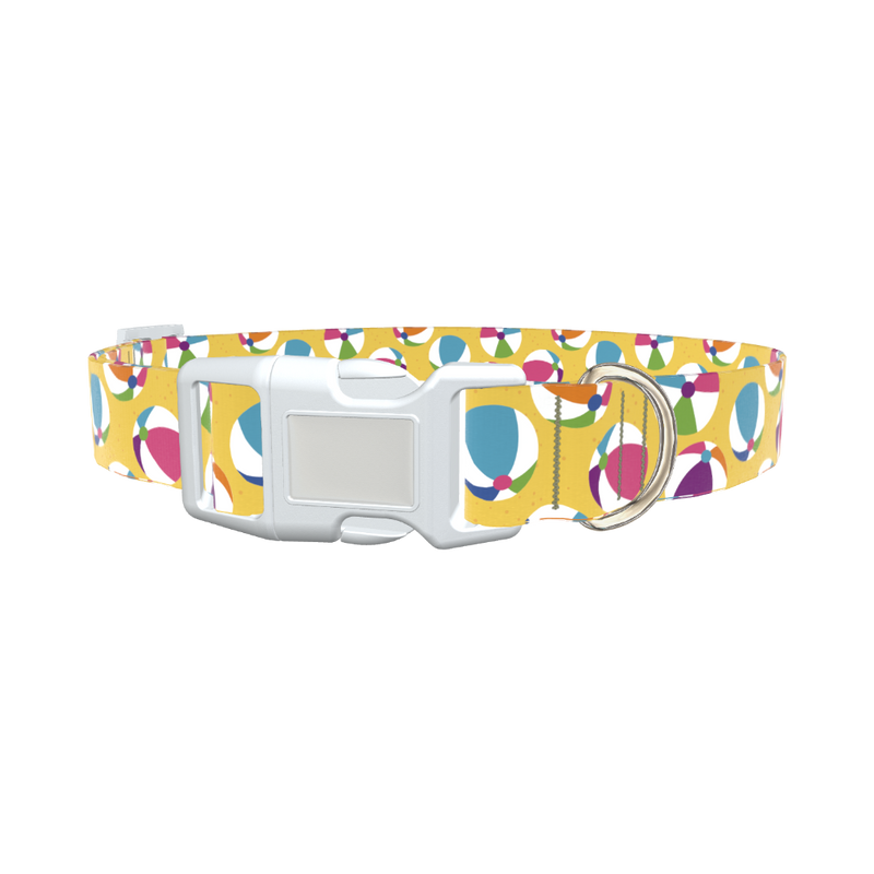 Beach Ball Dog Collar - plastic rose gold