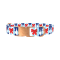 Patriotic Bow Dog Collar - metal rose gold