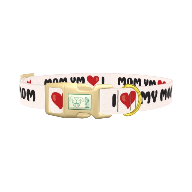 Heart Love Dog Collar - plastic gold